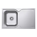 Polished Single Bowl Kitchen Sink with Drainer - 780mm